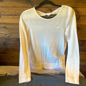 Open back, long sleeve sweater